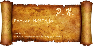 Pecker Nádja névjegykártya